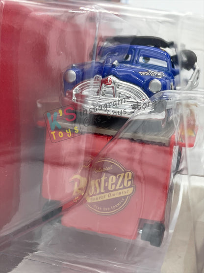 Rare DELUXE Disney Pixar Cars by Mattel, Fabulous Hudson with Stand - 95 PIT CREW SERIES - BNIP