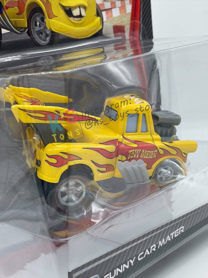DELUXE DISNEY PIXAR CARS BY MATTEL, "FUNNY CAR MATER (HOT ROD MATER)" - BNIP