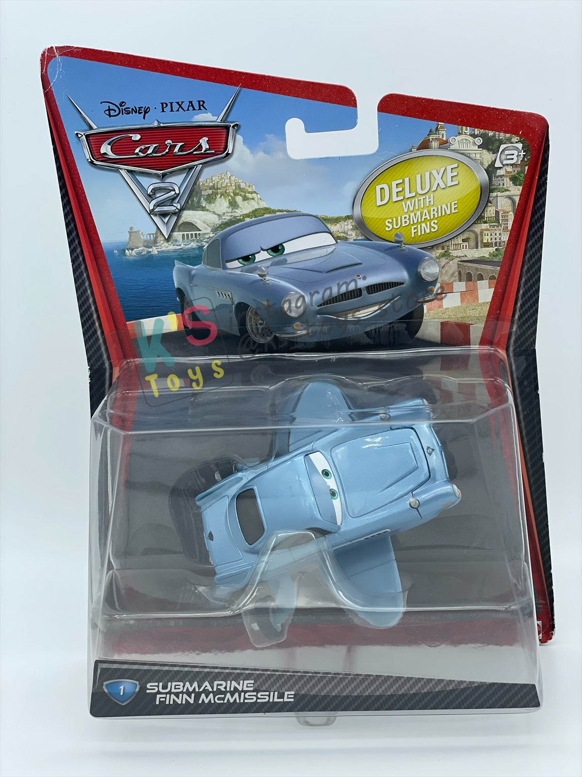 DELUXE DISNEY PIXAR CARS BY MATTEL "SUBMARINE FINN MCMISSILE" CARS 2 SERIES - BNIP