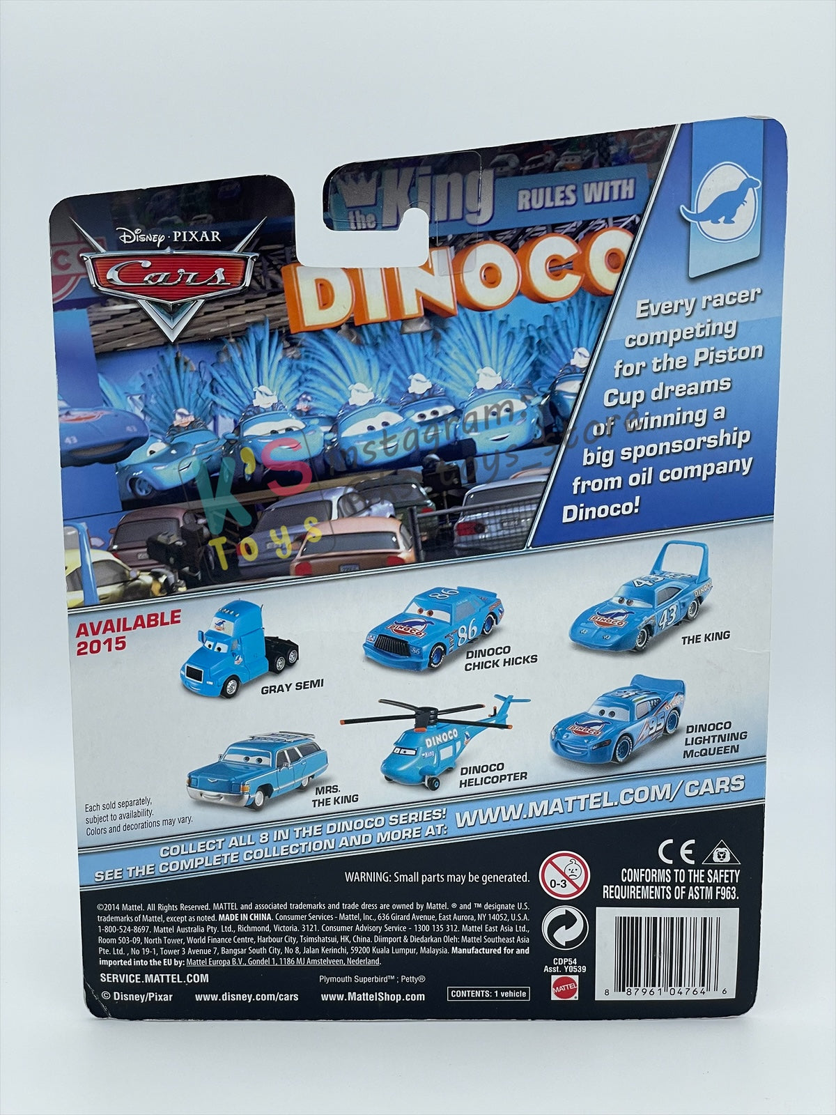 DELUXE DISNEY PIXAR CARS BY MATTEL "GRAY SEMI" DINOCO SERIES - BNIP