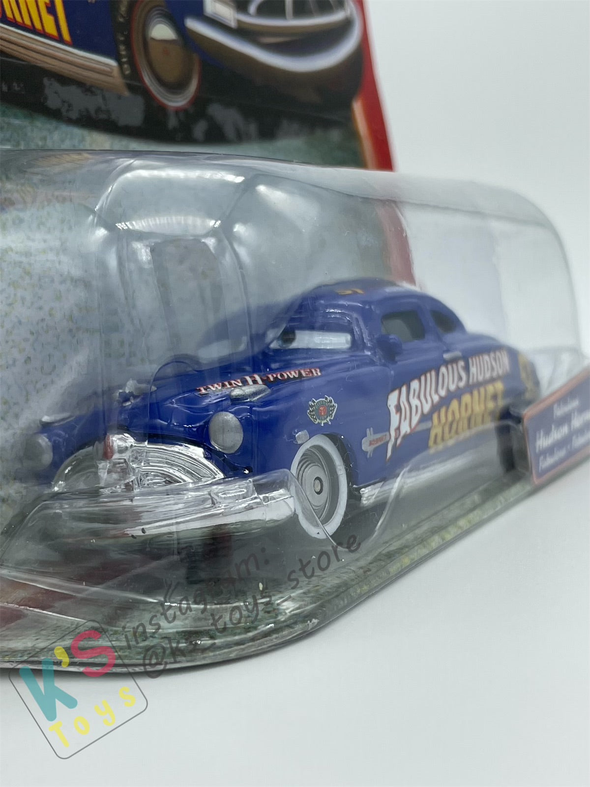 DISNEY PIXAR CARS BY MATTEL, SUPERCHARGED SERIES - FABULOUS HUDSON HORNET WITH WHITE RIMS - BNIP