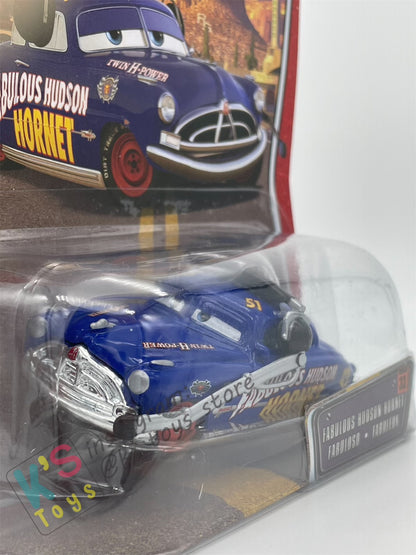 DISNEY PIXAR CARS BY MATTEL, THE WORLD OF CARS SERIES -FABULOUS HUDSON HORNET WITH HEADSET #33 - BNIP