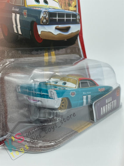 DISNEY PIXAR CARS BY MATTEL, THE WORLD OF CARS SERIES - MARIO ANDRETTI #22 GOLD RIMS - BNIP