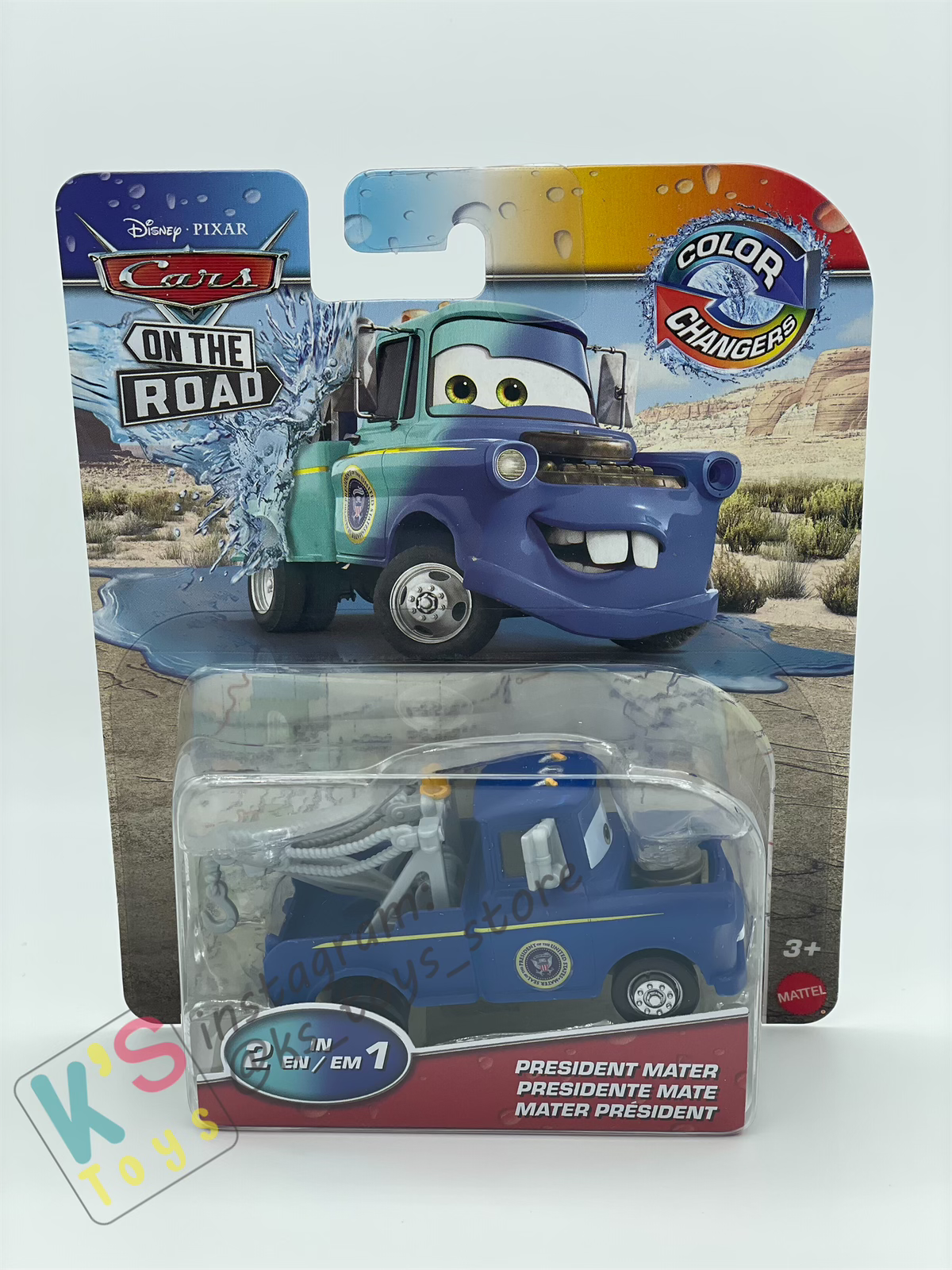 COLOR CHANGERS Disney Pixar Cars by MATTEL, PRESIDENT MATER (LIGHT BLUE/DARK BLUE) - CASE R 2023 RELEASE  - BNIP