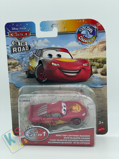 COLOR CHANGERS Disney Pixar Cars by MATTEL, ROAD TRIP LIGHTNING MCQUEEN (GREY/RED) - CASE R 2023 RELEASE  - BNIP