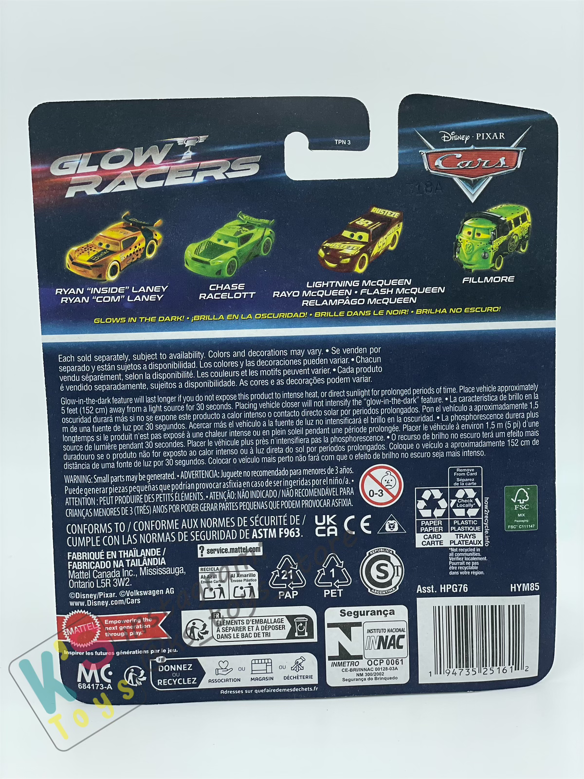 GLOW RACERS Disney Pixar Cars by MATTEL, DAN CARCIA - RELEASE 2024 - BNIP