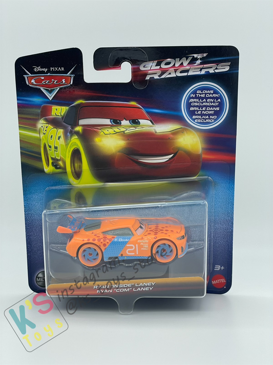 GLOW RACERS Disney Pixar Cars by MATTEL, RYAN "INSIDE" LANEY - RELEASE 2024 - BNIP