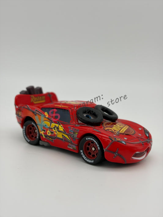 PRE-OWNED / LOOSE DISNEY PIXAR CARS - "SPINOUT LIGHTNING MCQUEEN" THE WORLD OF CARS SERIES - NEAR MINT CONDITION - READ DESCRIPTION!!!!!!