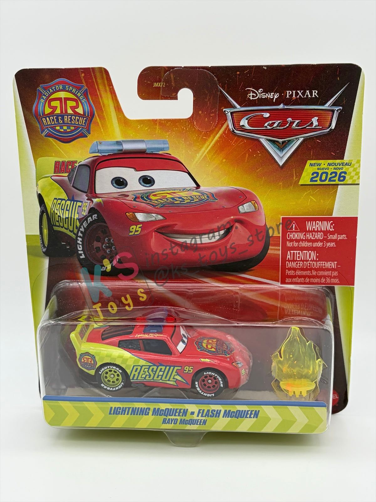 DISNEY PIXAR CARS 1:55 BY MATTEL - "RACE AND RESCUE LIGHTNING MCQUEEN WITH ACCESSORIES" 2026 NEW RELEASE RACE & RESCUE SERIES - BNIP