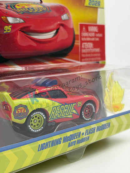 DISNEY PIXAR CARS 1:55 BY MATTEL - "RACE AND RESCUE LIGHTNING MCQUEEN WITH ACCESSORIES" 2026 NEW RELEASE RACE & RESCUE SERIES - BNIP