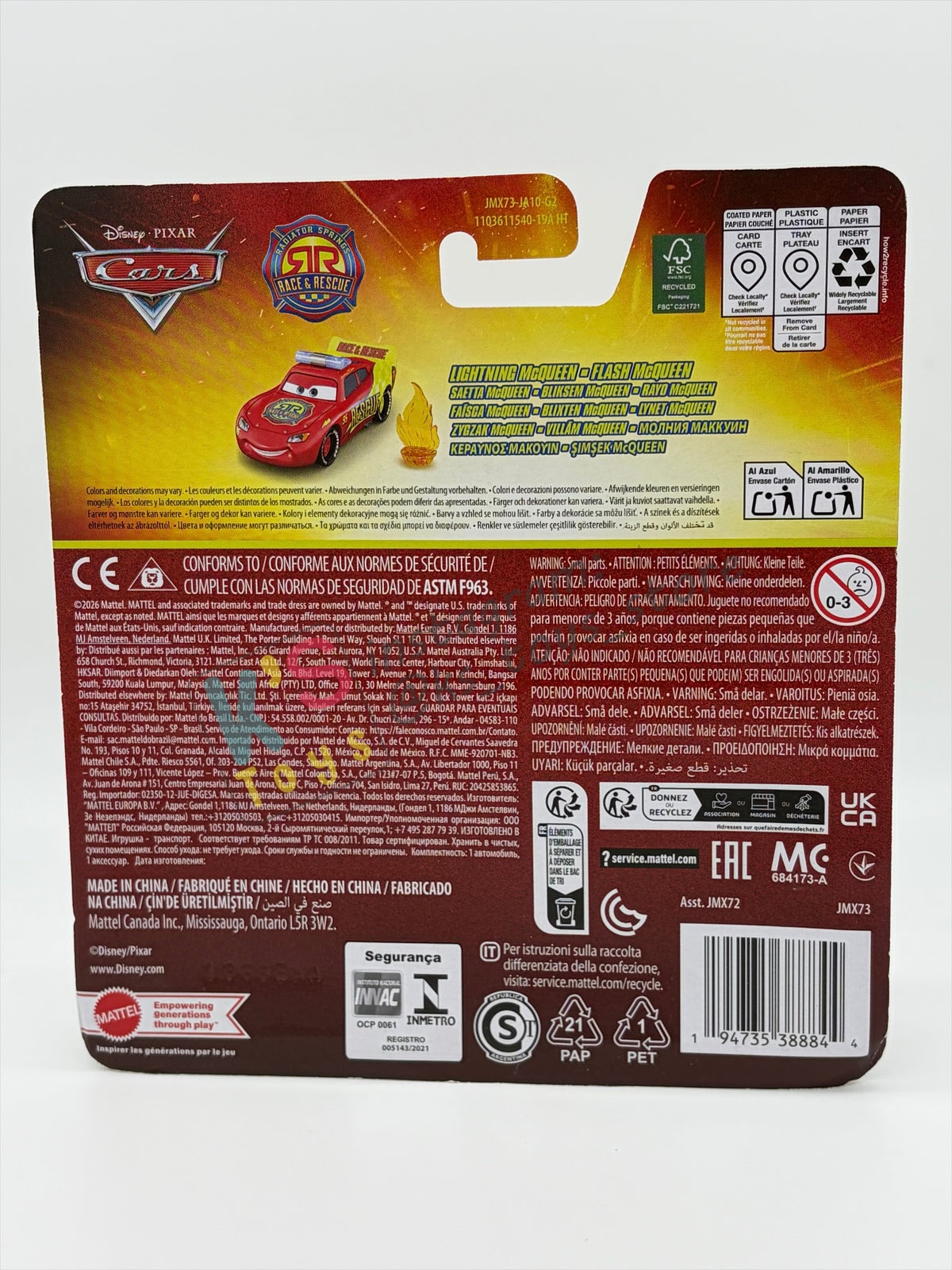 DISNEY PIXAR CARS 1:55 BY MATTEL - "RACE AND RESCUE LIGHTNING MCQUEEN WITH ACCESSORIES" 2026 NEW RELEASE RACE & RESCUE SERIES - BNIP