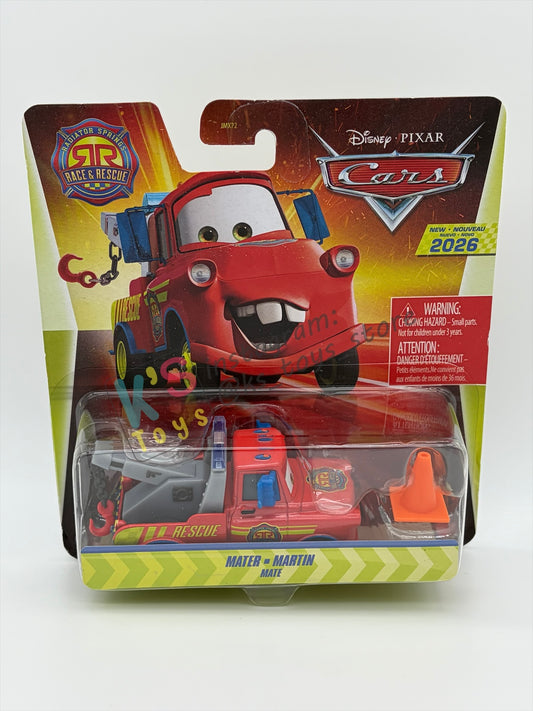 DISNEY PIXAR CARS 1:55 BY MATTEL - "RACE AND RESCUE MATER WITH ACCESSORIES" 2026 NEW RELEASE RACE & RESCUE SERIES - BNIP