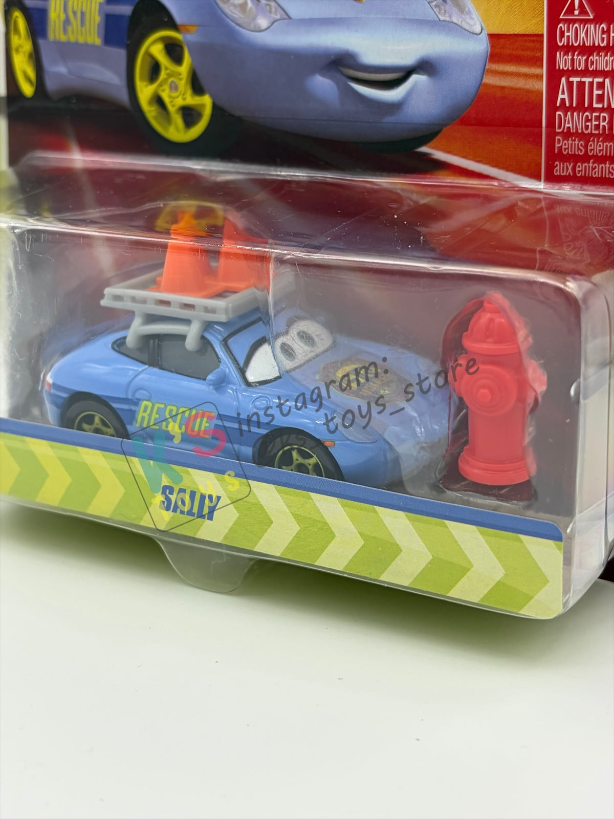DISNEY PIXAR CARS 1:55 BY MATTEL - "RACE AND RESCUE SALLY WITH ACCESSORIES" 2026 NEW RELEASE RACE & RESCUE SERIES - BNIP