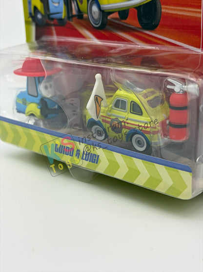 DISNEY PIXAR CARS 1:55 BY MATTEL - "RACE AND RESCUE LUIGI & GUIDO WITH ACCESSORIES" 2026 NEW RELEASE RACE & RESCUE SERIES - BNIP