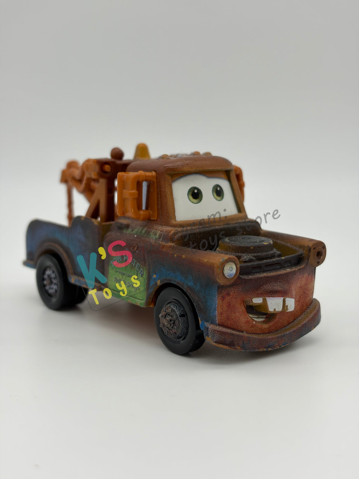 PRE-OWNED / LOOSE DISNEY PIXAR CARS BY MATTEL - "MATER WITH WORKING TOW HOOK (BIG HOOK)" - CARS SERIES - GOOD CONDITION - READ DESCRIPTION!!!!!!!!!!