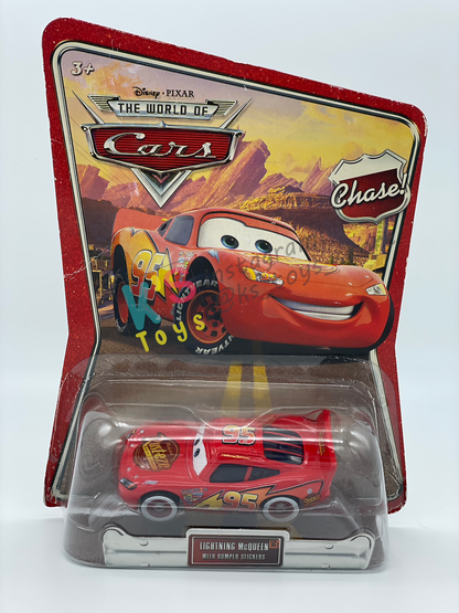 DISNEY PIXAR CARS "LIGHTNING MCQUEEN WITH BUMPER STICKERS" THE WORLD OF CARS SERIES - BNIP