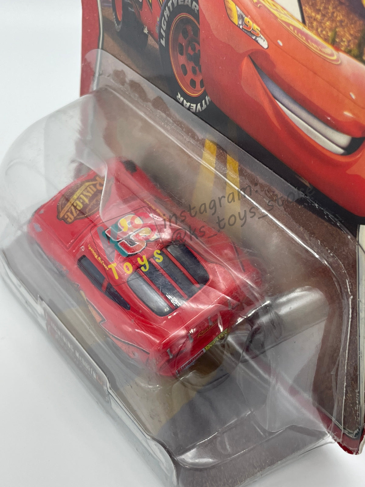 DISNEY PIXAR CARS "LIGHTNING MCQUEEN WITH BUMPER STICKERS" THE WORLD OF CARS SERIES - BNIP