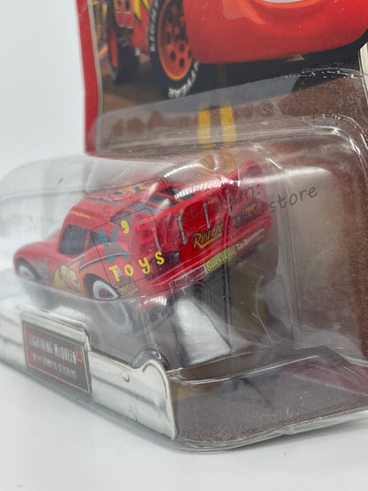 DISNEY PIXAR CARS "LIGHTNING MCQUEEN WITH BUMPER STICKERS" THE WORLD OF CARS SERIES - BNIP