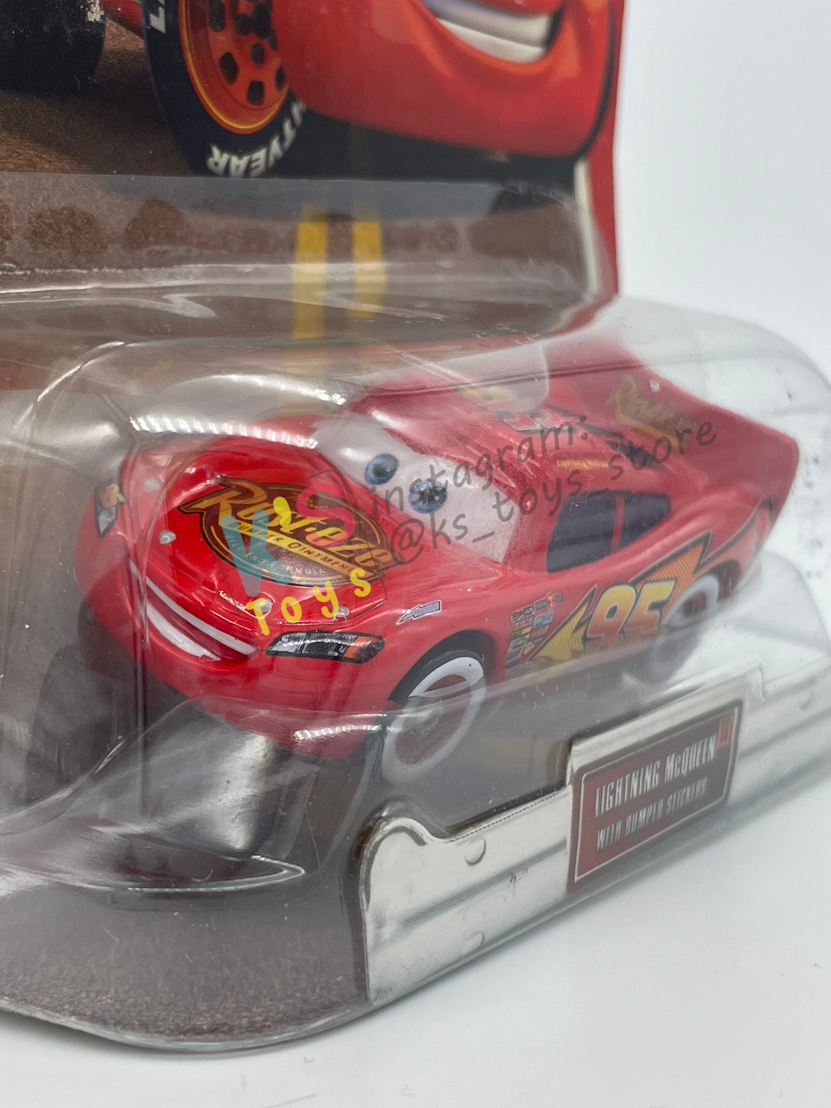 DISNEY PIXAR CARS "LIGHTNING MCQUEEN WITH BUMPER STICKERS" THE WORLD OF CARS SERIES - BNIP