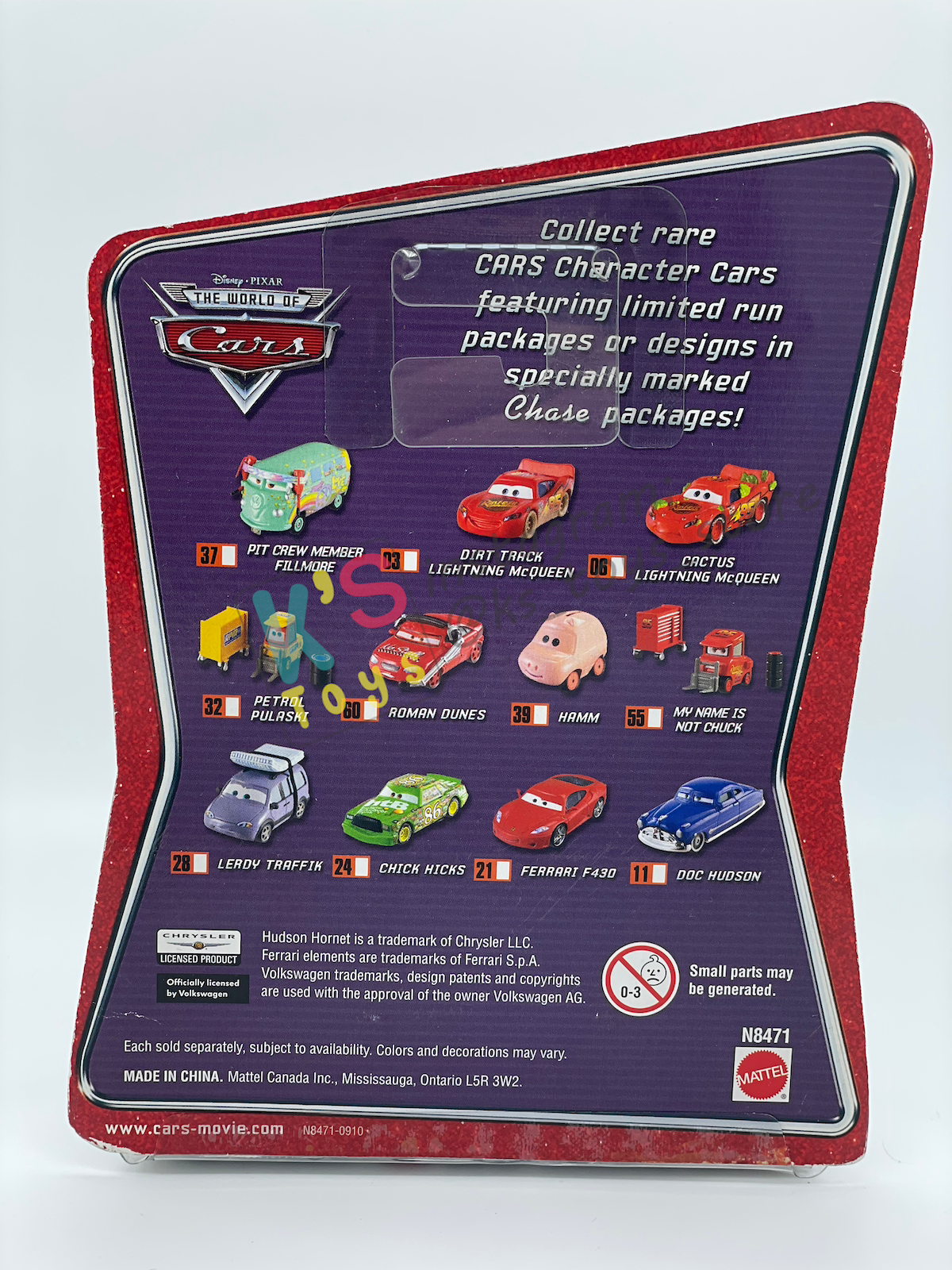 DISNEY PIXAR CARS "LIGHTNING MCQUEEN WITH BUMPER STICKERS" THE WORLD OF CARS SERIES - BNIP