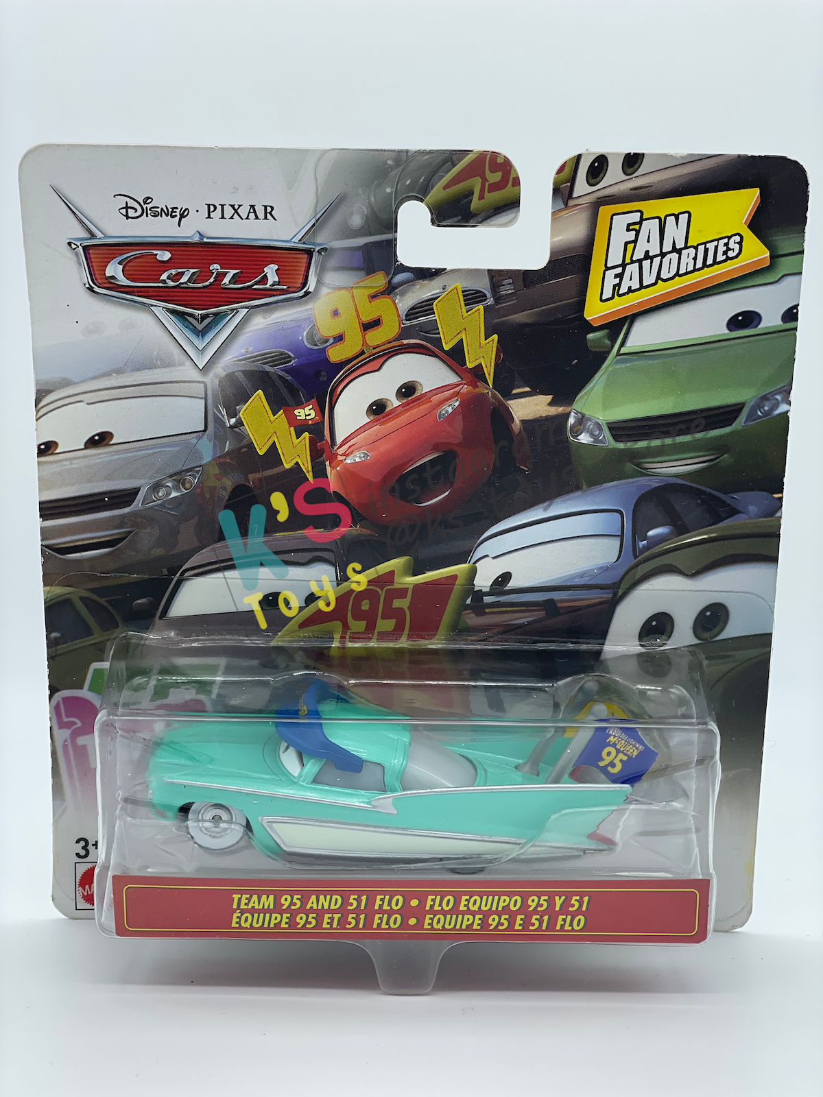 DISNEY PIXAR CARS BY MATTEL 1:55, "TEAM 95 AND 51 FLO" - CARS 3 FAN FAVOURITE SERIES - BNIP
