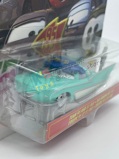 DISNEY PIXAR CARS BY MATTEL 1:55, "TEAM 95 AND 51 FLO" - CARS 3 FAN FAVOURITE SERIES - BNIP