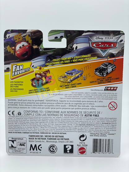 DISNEY PIXAR CARS BY MATTEL 1:55, "TEAM 95 AND 51 FLO" - CARS 3 FAN FAVOURITE SERIES - BNIP