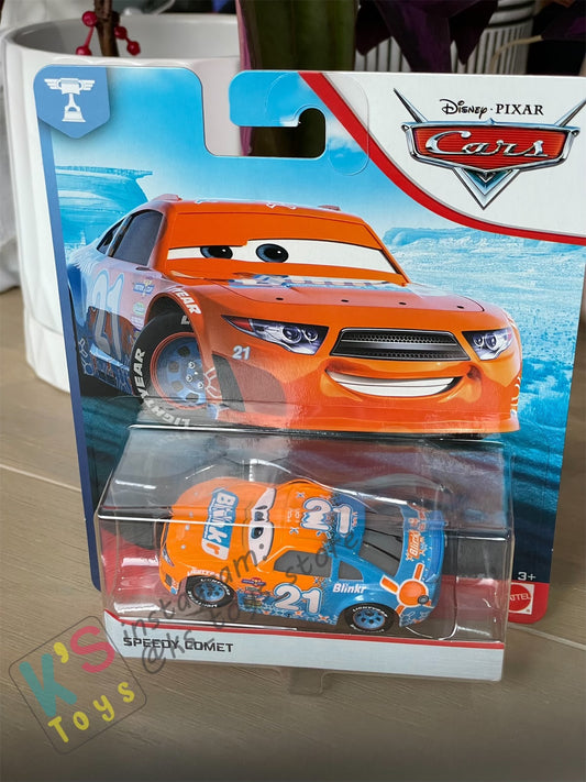 DISNEY PIXAR CARS BY MATTEL, SPEEDY COMET - PISTON CUP RACERS- BNIP