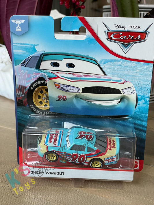 DISNEY PIXAR CARS "PONCHY WIPEOUT" YELLOW TIRES, PISTON CUP RACERS SERIES- BNIP