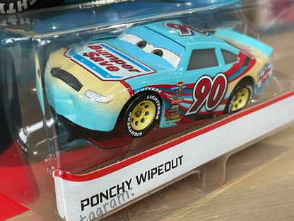 DISNEY PIXAR CARS "PONCHY WIPEOUT" YELLOW TIRES, PISTON CUP RACERS SERIES- BNIP