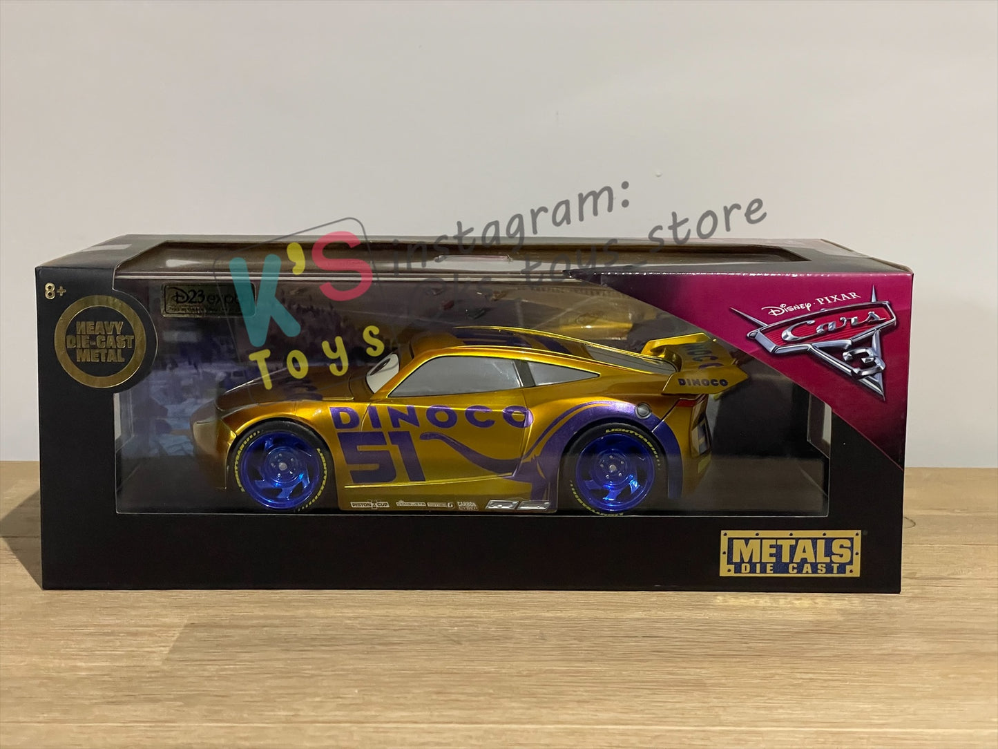 JADA TOYS, D23 EXPO 1:24 "METALLIC GOLD DINOCO CRUZ RAMIREZ" LIMITED EDITION, 750 PRODUCED WORLDWIDE - BNWT