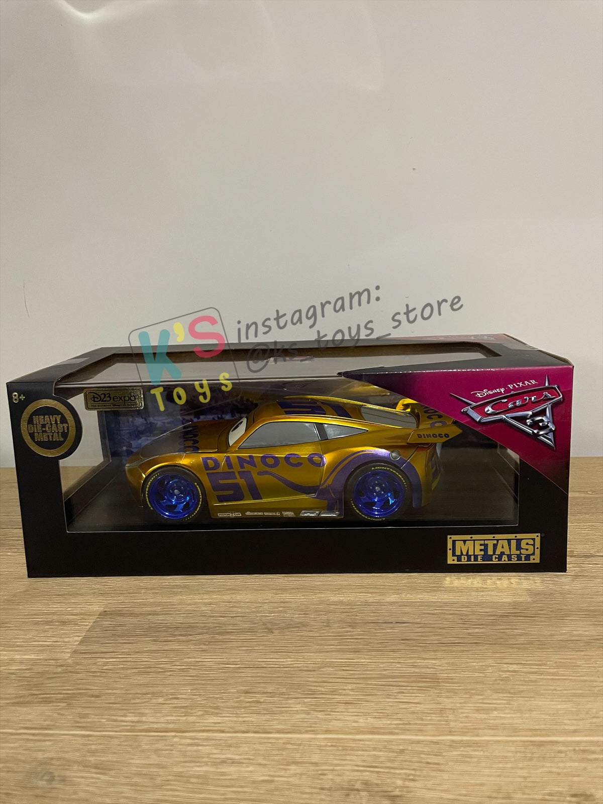 JADA TOYS, D23 EXPO 1:24 "METALLIC GOLD DINOCO CRUZ RAMIREZ" LIMITED EDITION, 750 PRODUCED WORLDWIDE - BNWT