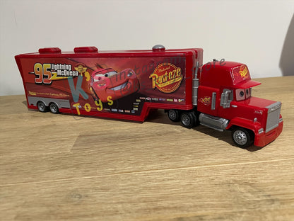 PRE-OWNED / LOOSE DISNEY PIXAR CARS BY MATTEL - "DISNEY PIXAR CARS 2 MACK HAULER SUPER LINER TRUCK PLAYSET" CARS 2 - PLAYED IN GOOD CONDITION - READ DESCRIPTION!!!!!!!!!!