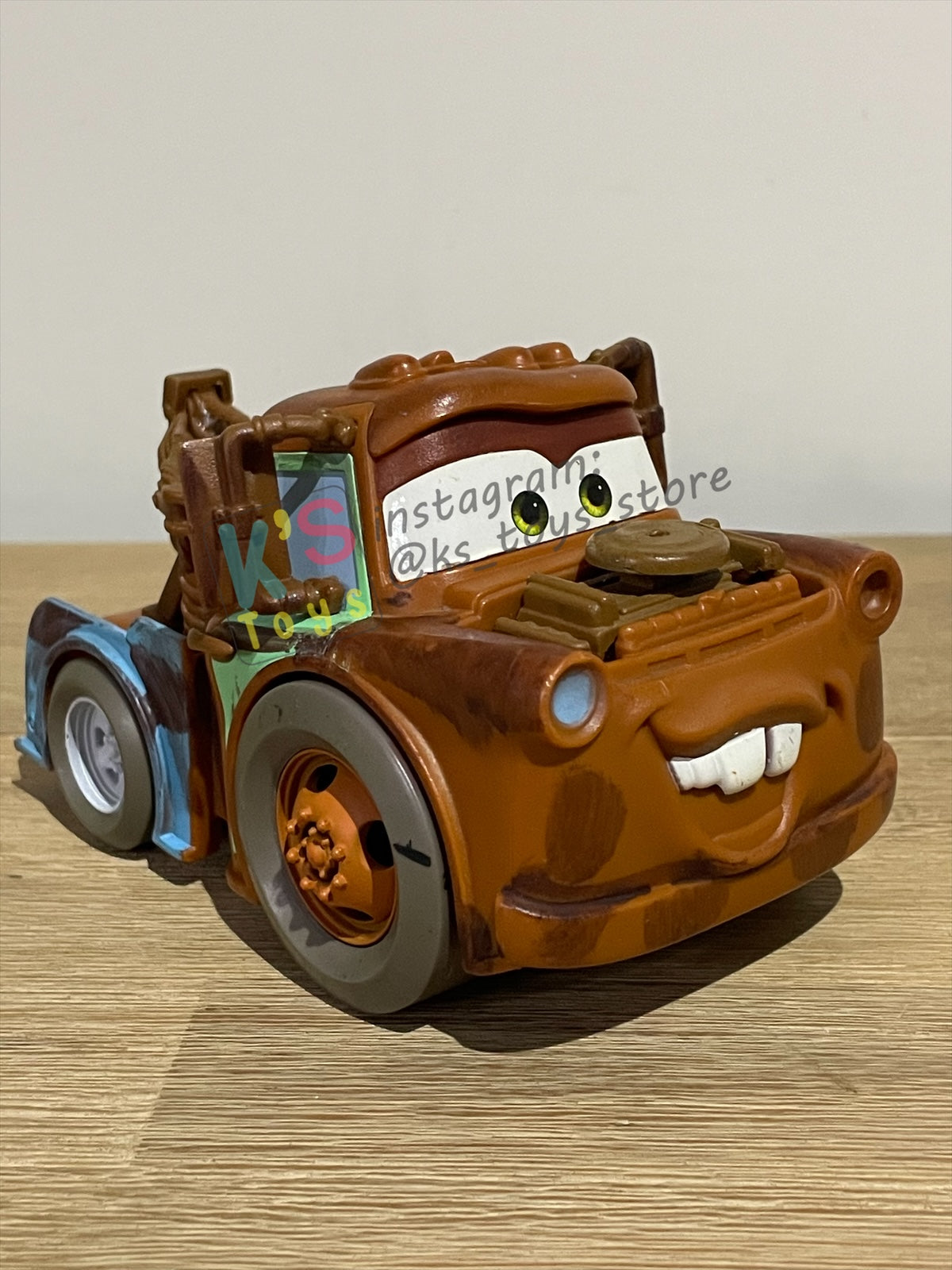PRE-OWNED / LOOSE DISNEY PIXAR CARS BY MATTEL - "SUPERCHARGED RIP STICK RACERS MATER" SUPERCHARGED SERIES - MISSING STICK - PLAYED IN GOOD CONDITION - READ DESCRIPTION!!!!!!!!!!