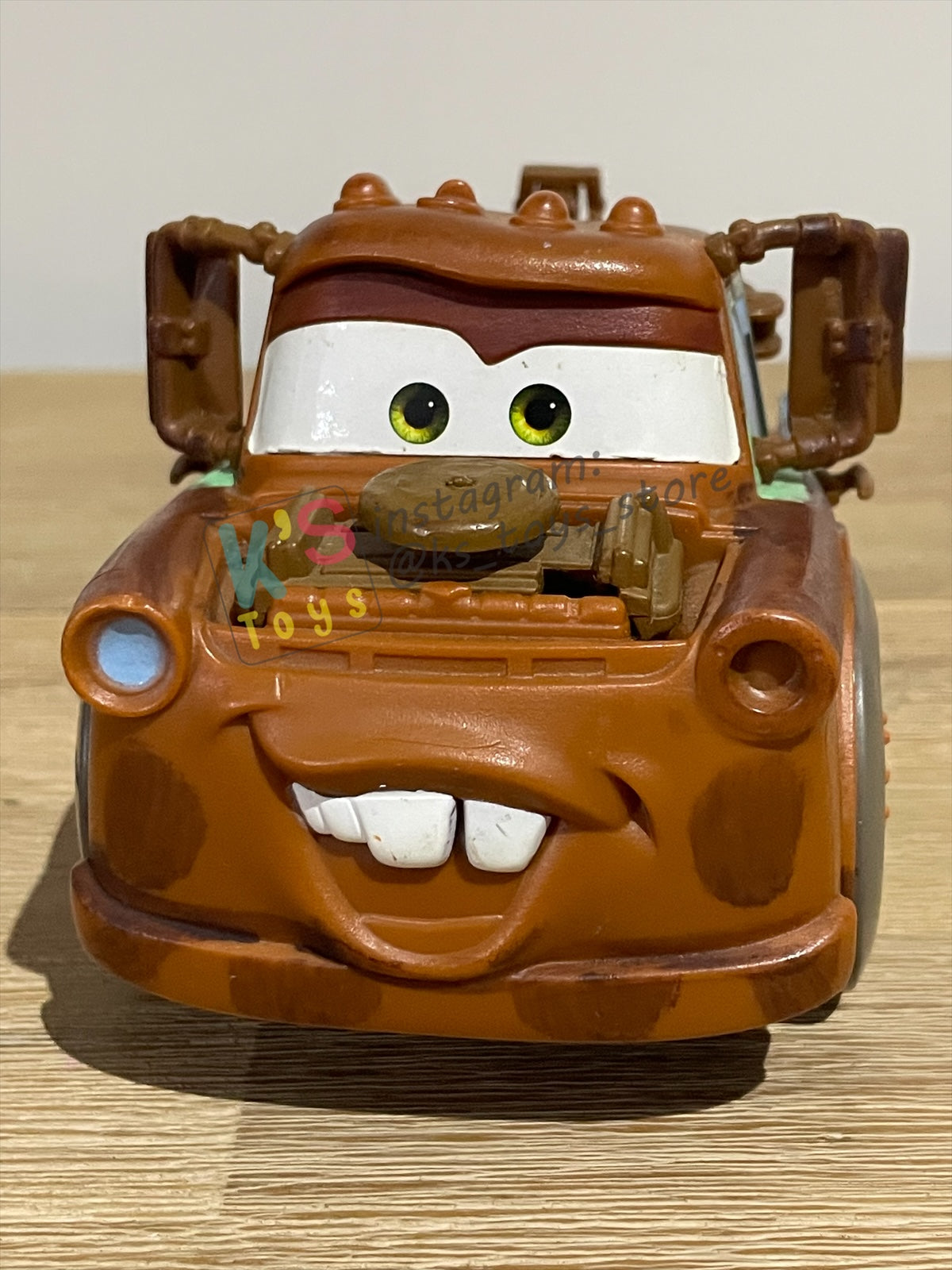 PRE-OWNED / LOOSE DISNEY PIXAR CARS BY MATTEL - "SUPERCHARGED RIP STICK RACERS MATER" SUPERCHARGED SERIES - MISSING STICK - PLAYED IN GOOD CONDITION - READ DESCRIPTION!!!!!!!!!!