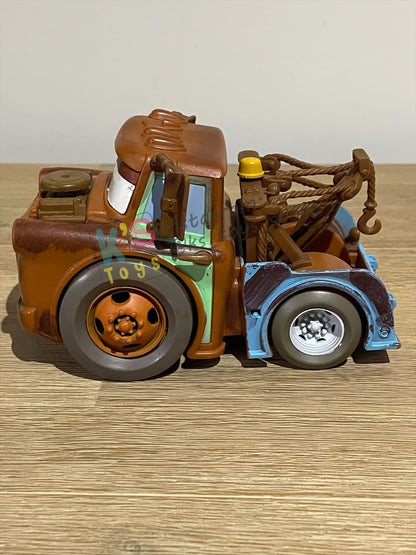 PRE-OWNED / LOOSE DISNEY PIXAR CARS BY MATTEL - "SUPERCHARGED RIP STICK RACERS MATER" SUPERCHARGED SERIES - MISSING STICK - PLAYED IN GOOD CONDITION - READ DESCRIPTION!!!!!!!!!!