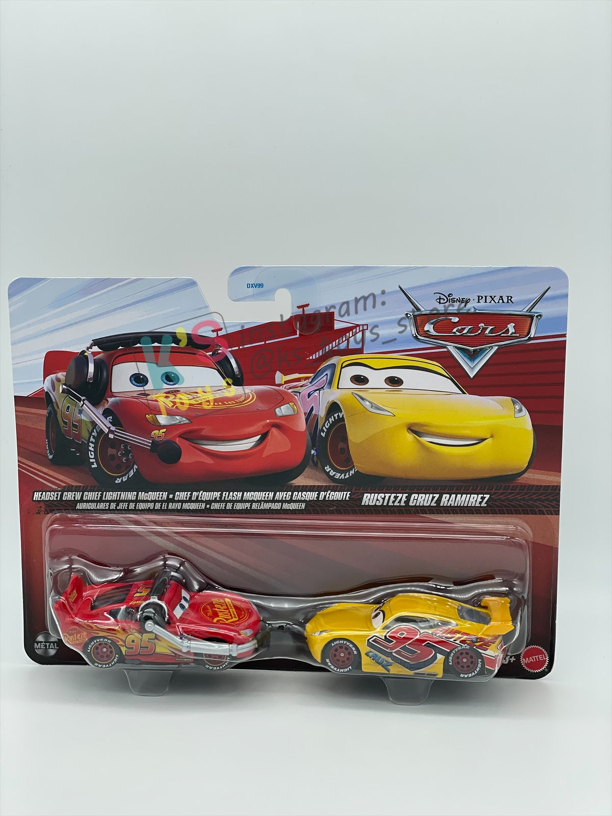 Disney Pixar Cars 1:55 by Mattel 2-Pack, HEADSET CREW CHIEF LIGHTNING MCQUEEN AND RUSTEZE CRUZ RAMIREZ - 2026 NEW RELEASE - BNIP