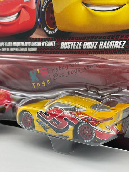 Disney Pixar Cars 1:55 by Mattel 2-Pack, HEADSET CREW CHIEF LIGHTNING MCQUEEN AND RUSTEZE CRUZ RAMIREZ - 2026 NEW RELEASE - BNIP