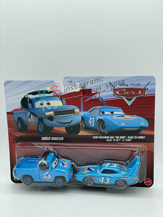 Disney Pixar Cars 1:55 by Mattel 2-Pack, ROGER WHEELER AND STRIP WEATHERS AKA “THE KING”  - 2026 NEW RELEASE - BNIP