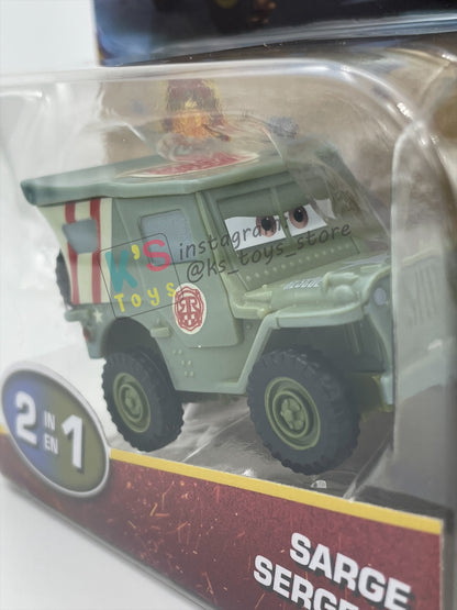 COLOR CHANGERS Disney Pixar Cars by MATTEL, RACE AND RESCUE SARGE (BLUE / OLIVE GREEN) - 2026 NEW RELEASE - BNIP