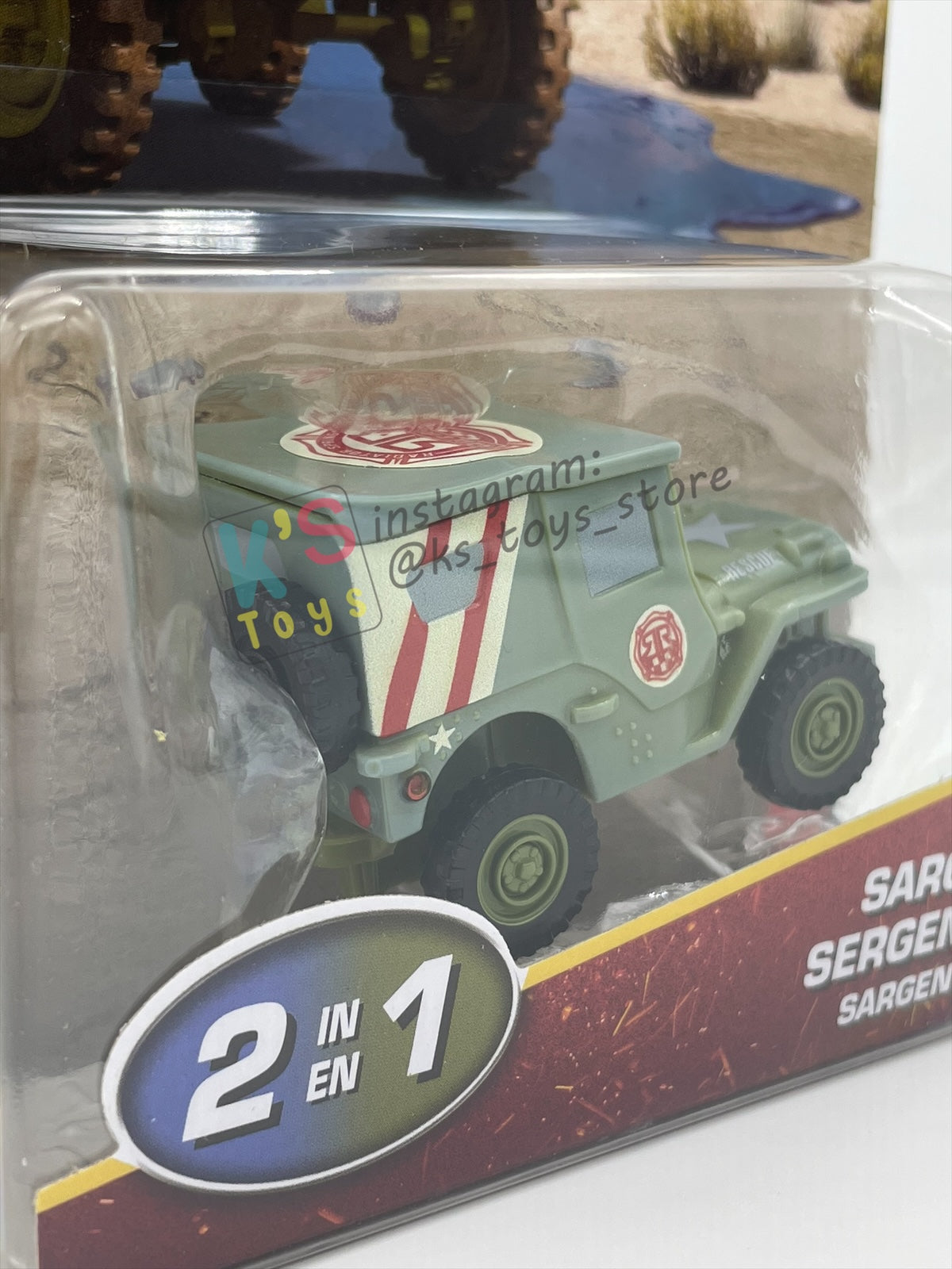 COLOR CHANGERS Disney Pixar Cars by MATTEL, RACE AND RESCUE SARGE (BLUE / OLIVE GREEN) - 2026 NEW RELEASE - BNIP