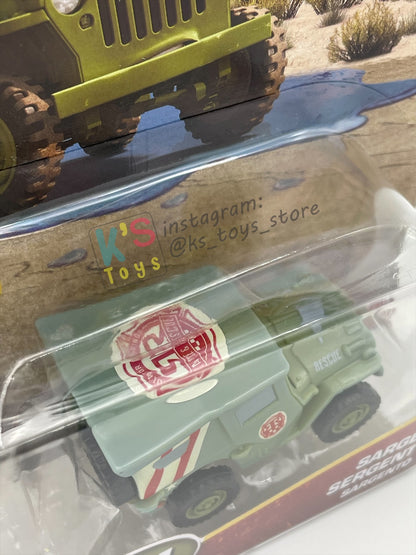 COLOR CHANGERS Disney Pixar Cars by MATTEL, RACE AND RESCUE SARGE (BLUE / OLIVE GREEN) - 2026 NEW RELEASE - BNIP