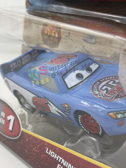 COLOR CHANGERS Disney Pixar Cars by MATTEL, RALLY RACE LIGHTNING MCQUEEN (BLUE / RED) - 2026 NEW RELEASE - BNIP