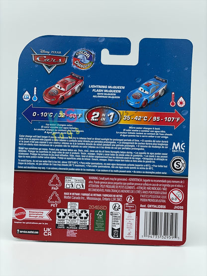 COLOR CHANGERS Disney Pixar Cars by MATTEL, RALLY RACE LIGHTNING MCQUEEN (BLUE / RED) - 2026 NEW RELEASE - BNIP
