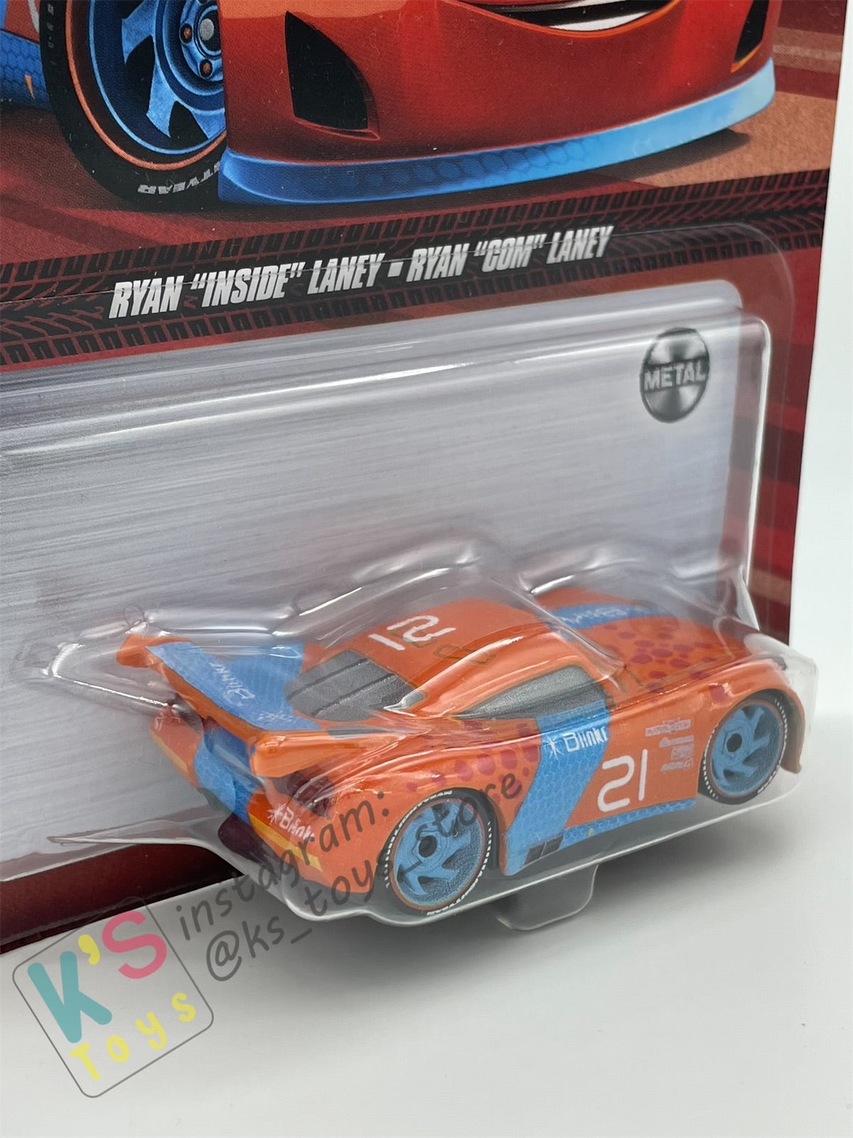 DISNEY PIXAR CARS BY MATTEL - "RYAN "INSIDE" LANEY"CARS 3 NEXT-GEN SERIES - 2023 RE-RELEASED- BNIP