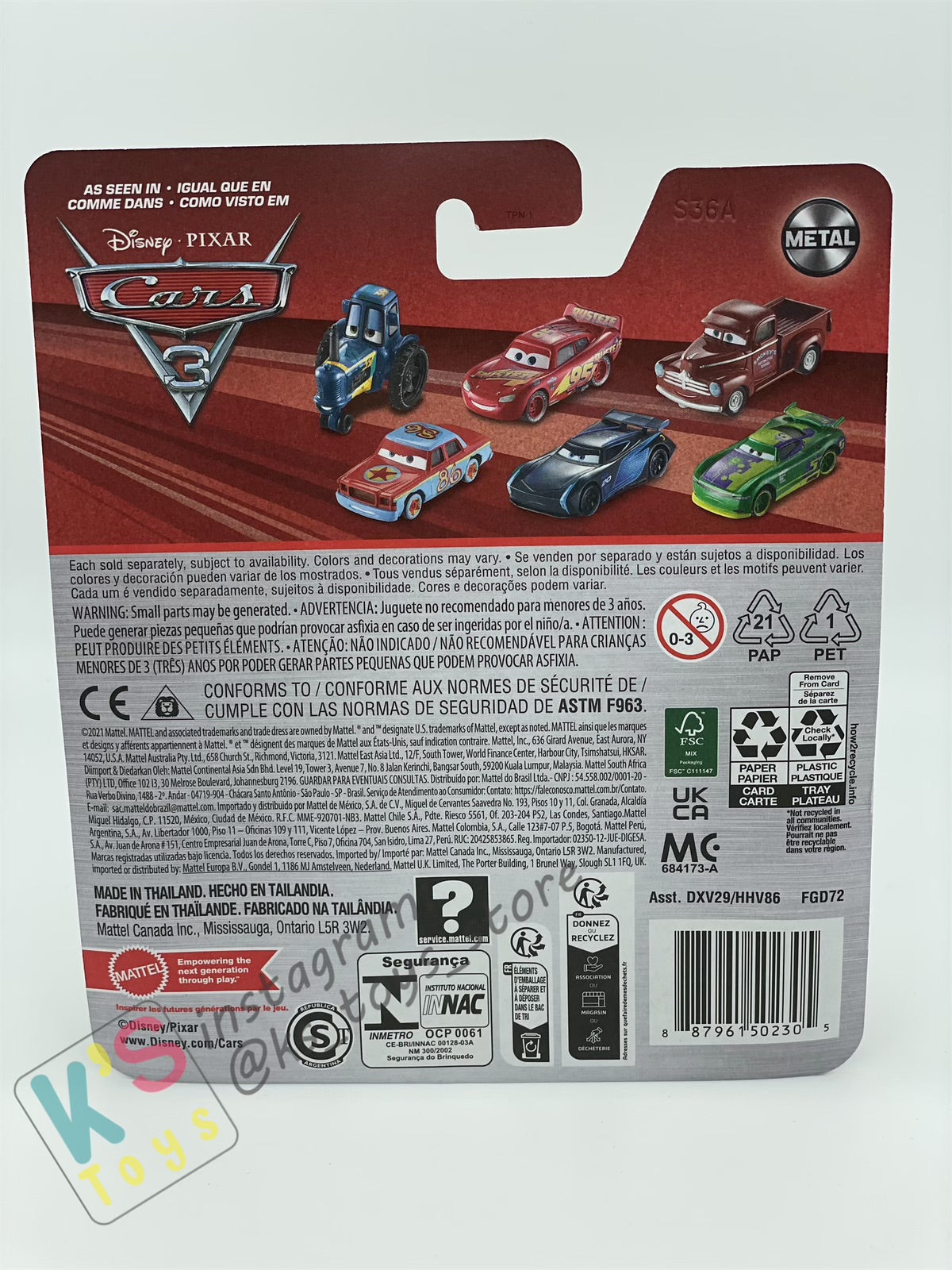 Disney Pixar Cars by MATTEL, RUSTEZE CRUZ RAMIREZ - BNIP