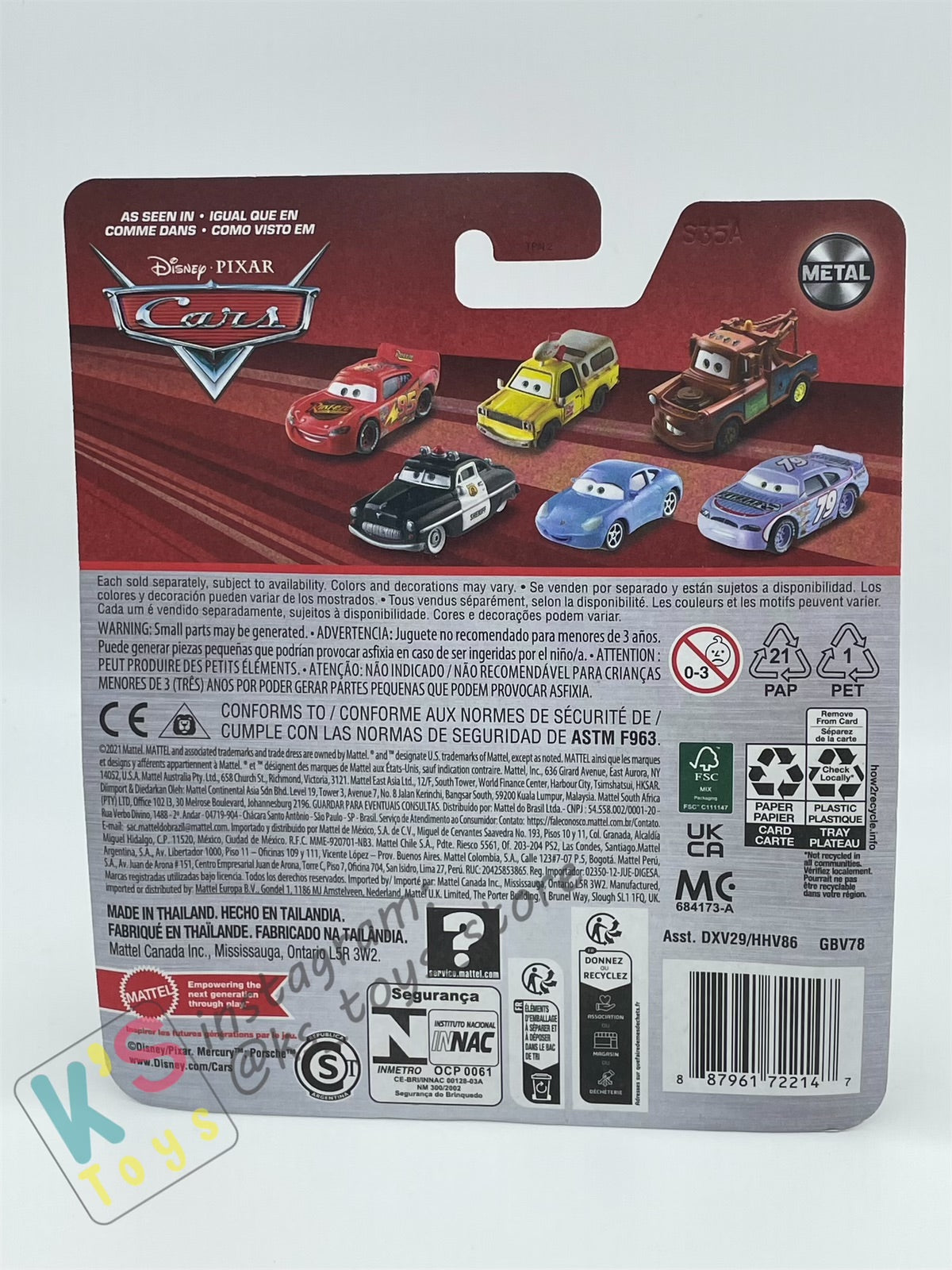 Disney Pixar Cars by MATTEL, KEVIN RACINGTIRE - 2024 RE-RELEASED - BNIP