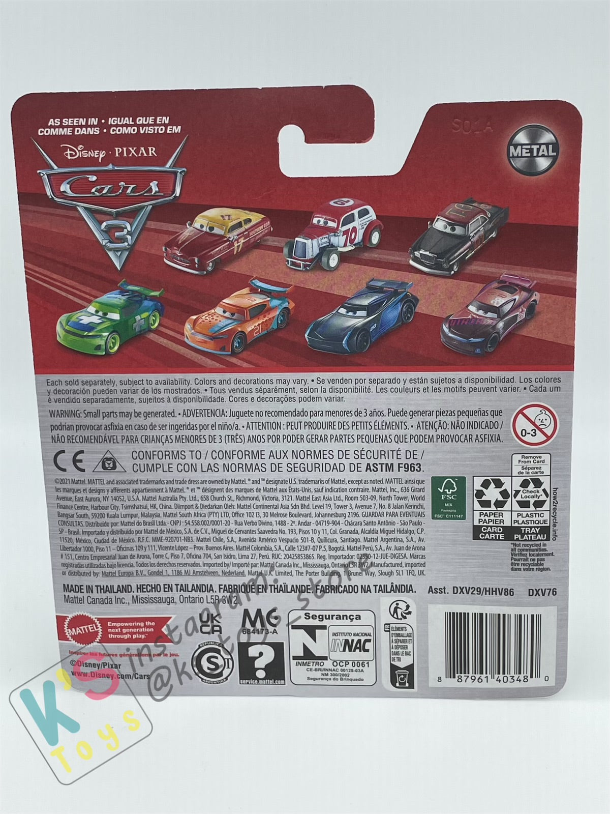DISNEY PIXAR CARS BY MATTEL - "PATTY" THUNDER HOLLOWS SERIES CARS 3 - 2023 RE-RELEASED- BNIP