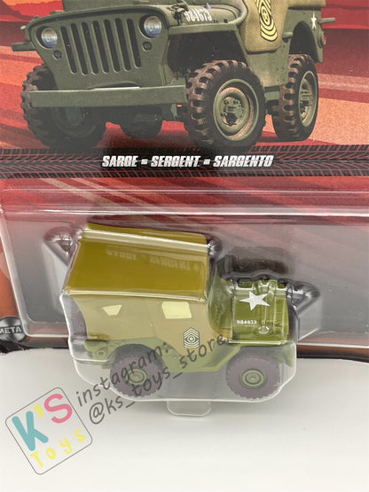 DISNEY PIXAR CARS BY MATTEL - "SARGE" CARS 1 - 2023 RE-RELEASED - BNIP