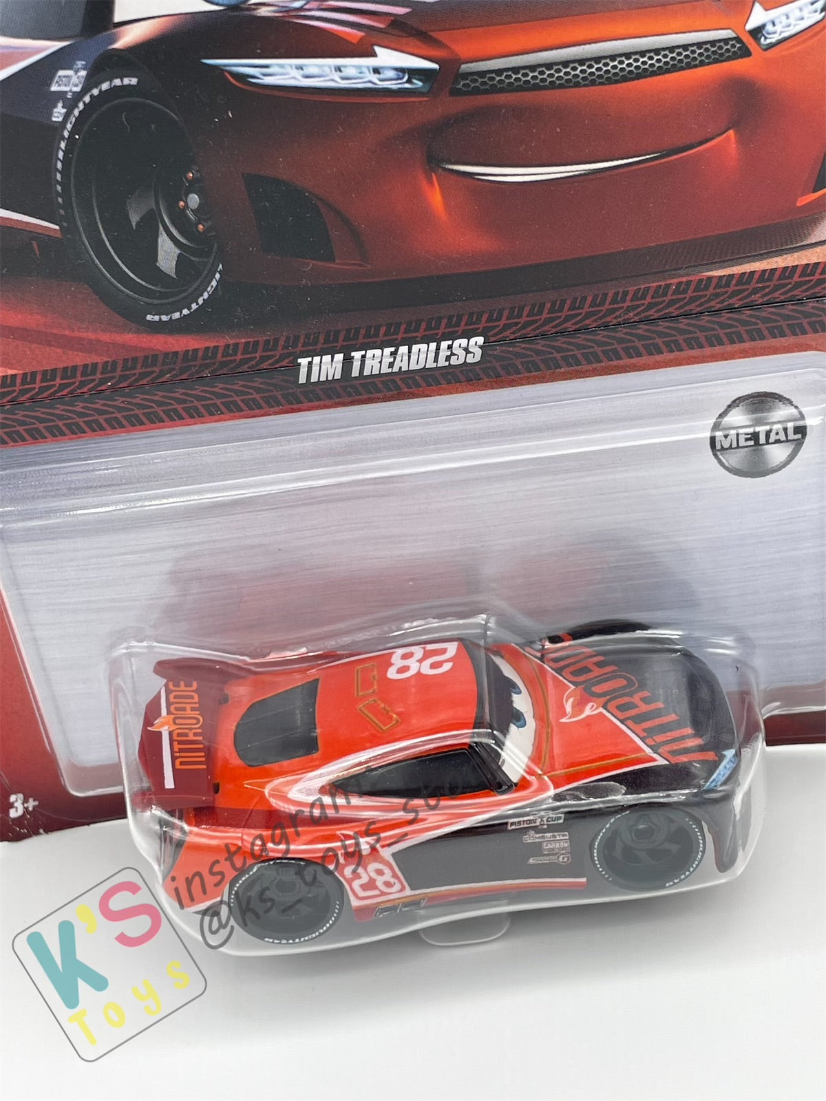 DISNEY PIXAR CARS BY MATTEL - "TIM TREADLESS"  Cars 3 - 2023  RE-RELEASED - BNIP